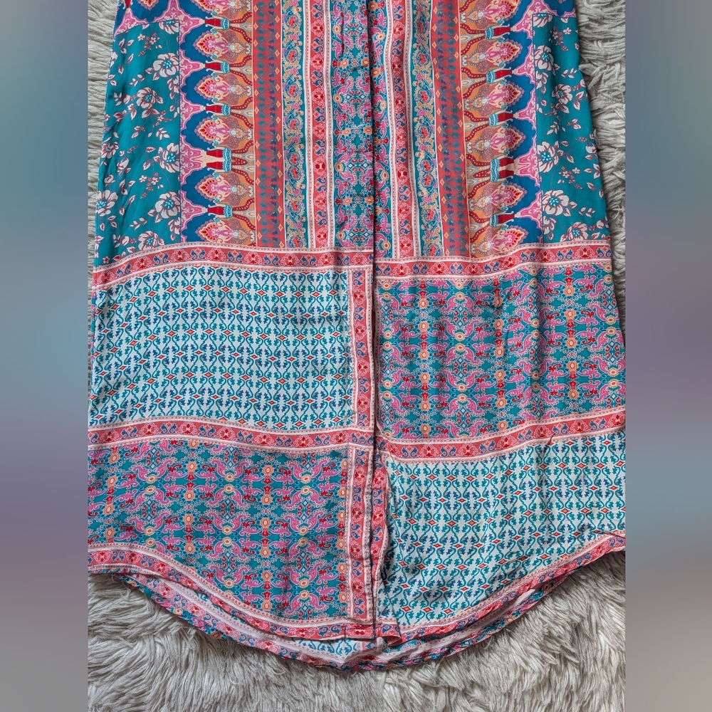 Tolani Silk Patchwork Button Down Midi Dress *Mis… - image 3